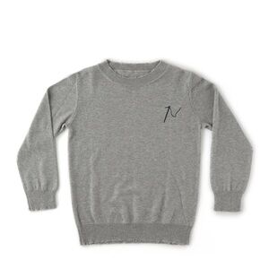 New! Gray Kids Crewneck Sweater SEWING KIT KNIT

SIZE: 10-11